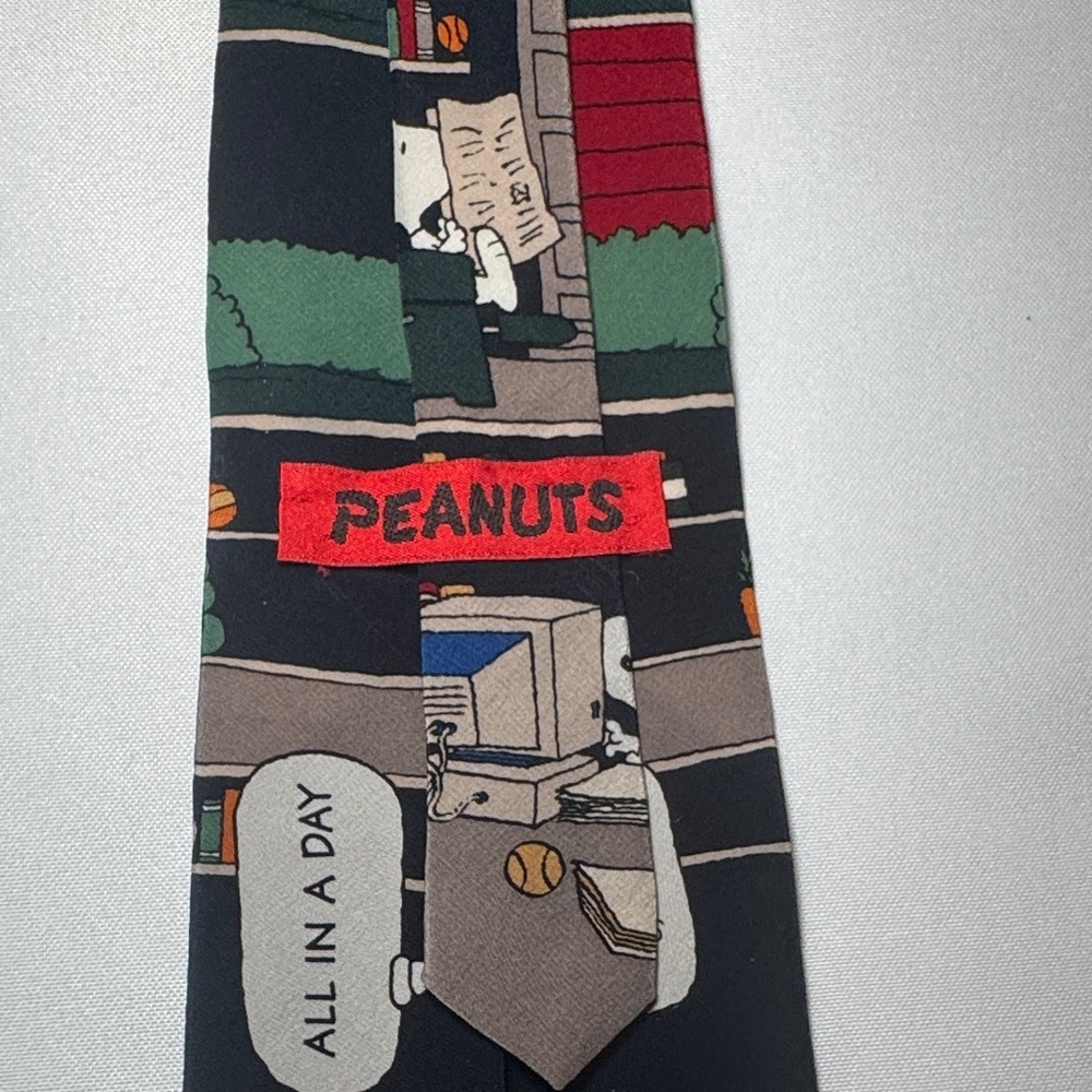 Vintage Peanuts Snoopy Silk Tie - All in a day